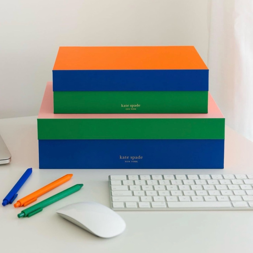 Price FIRM New Kate Spade Ocean Stripe Colorblock Nesting Boxes
